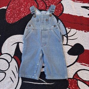 VINTAGE MONTGOMERY WARD LIGHT DENIM JEAN OVERALLS SIZE 12/18 MONTHS